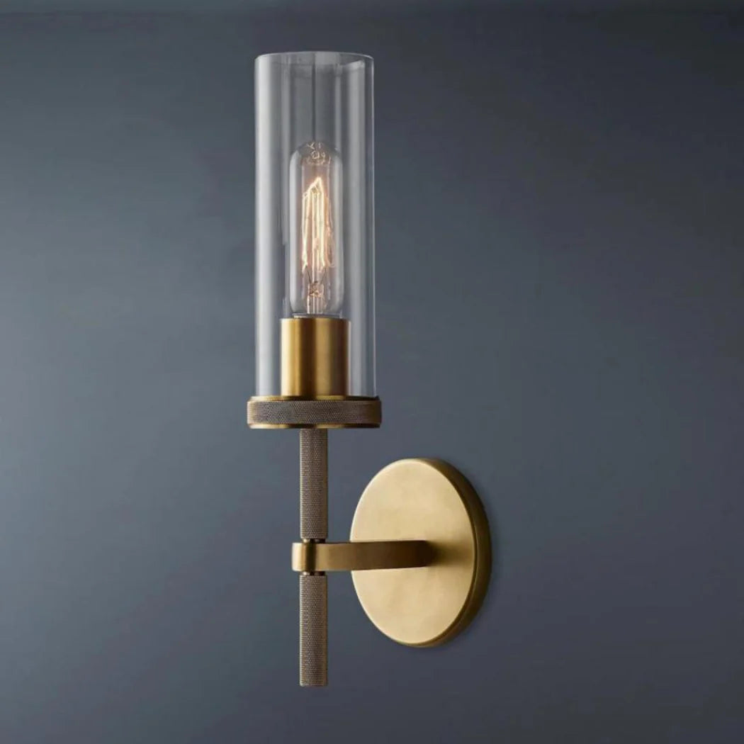 Lambeths Knurled Short Style Grand Wall Sconce 14"H Contemporary Wall Sconce