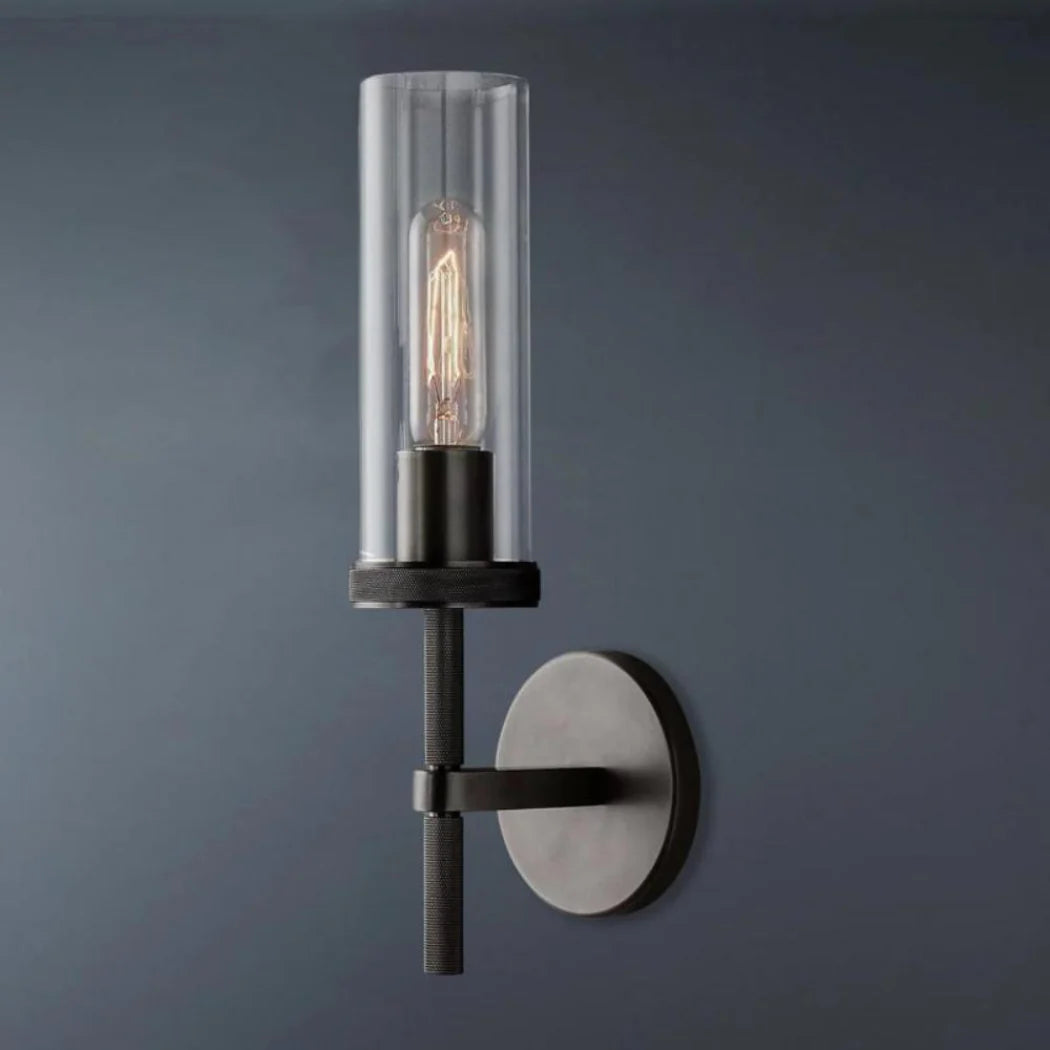 Lambeths Knurled Short Style Grand Wall Sconce 14"H Contemporary Wall Sconce