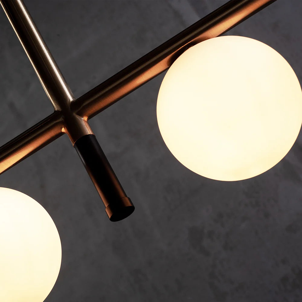 Sleek Linear Globe Chandelier
