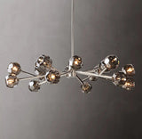 Boule De Cristal Smoke Glass Ball Contemporary Round Chandelier Lighting 48"