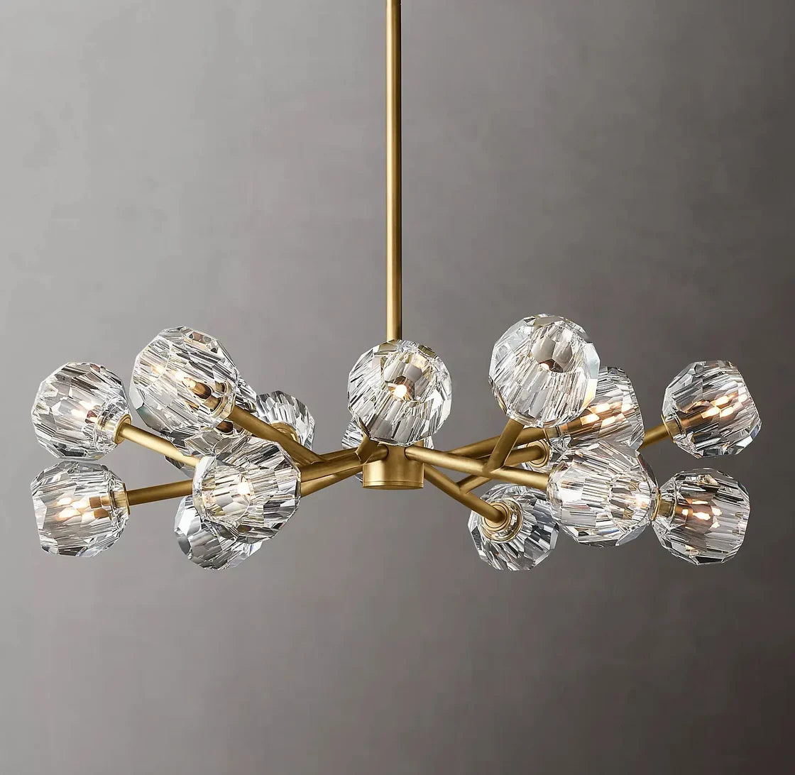 Boule De Cristal Glass Ball Modern Round Chandelier Lightings 36"