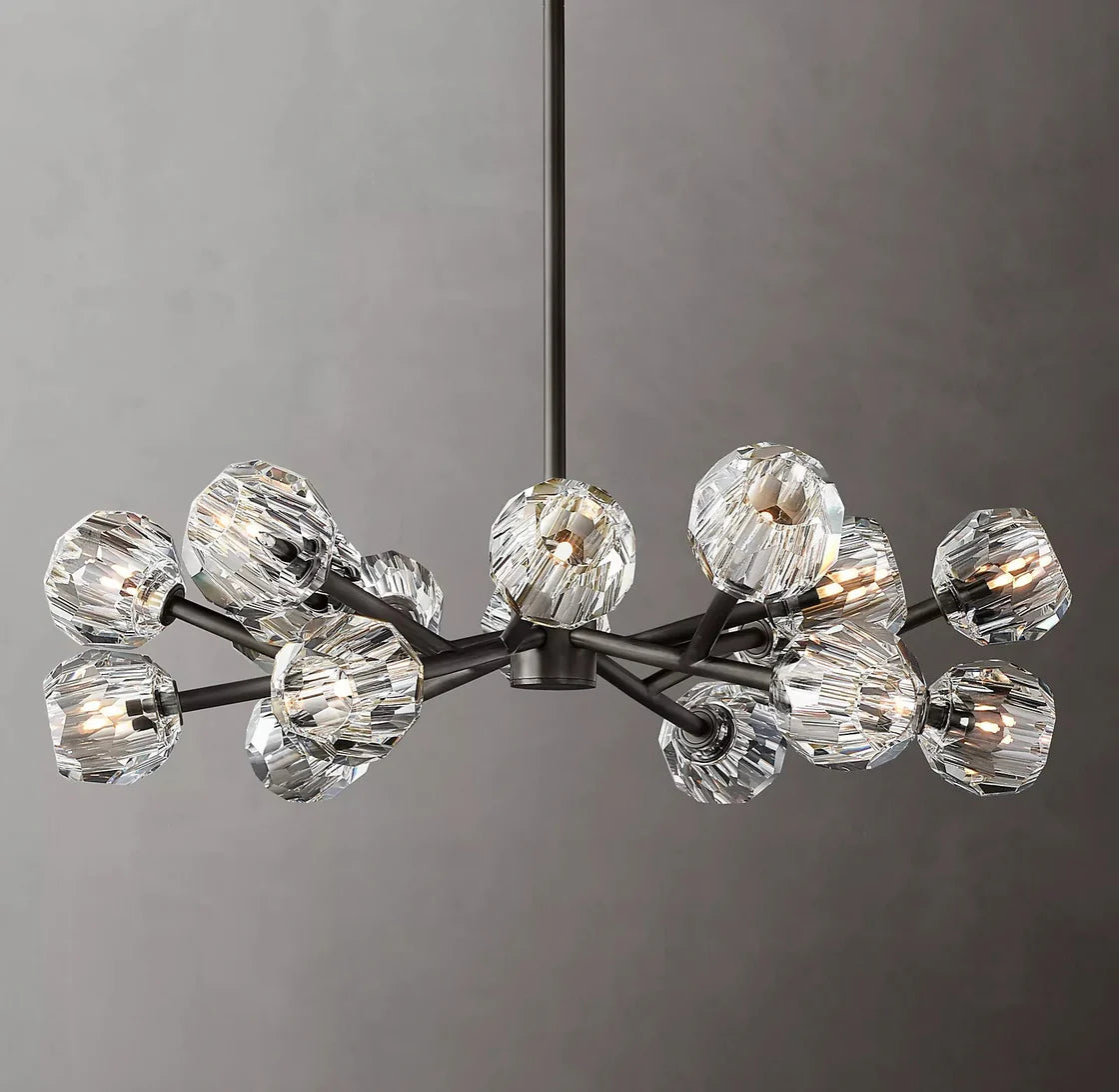 Boule De Cristal Glass Ball Modern Round Chandelier Lightings 36"