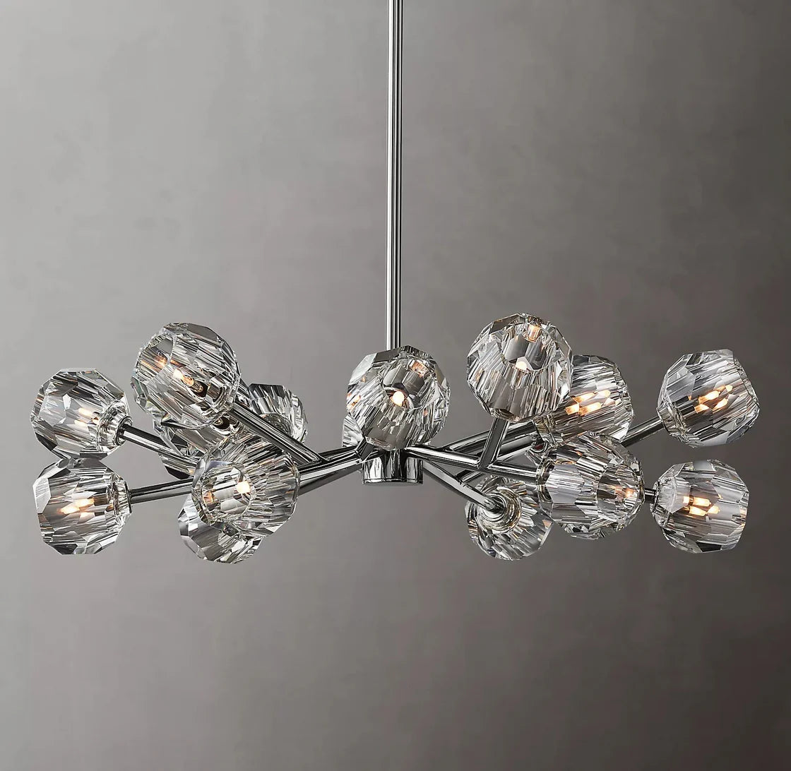 Boule De Cristal Glass Ball Modern Round Chandelier Lightings 36"