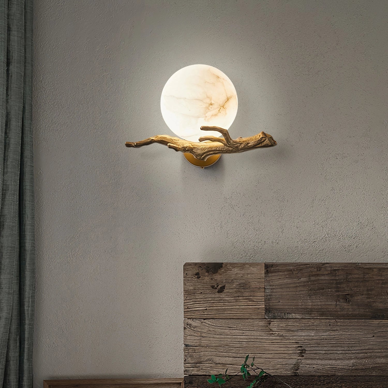 Retro Twigs Alabaster Wall Sconce for Bedroom