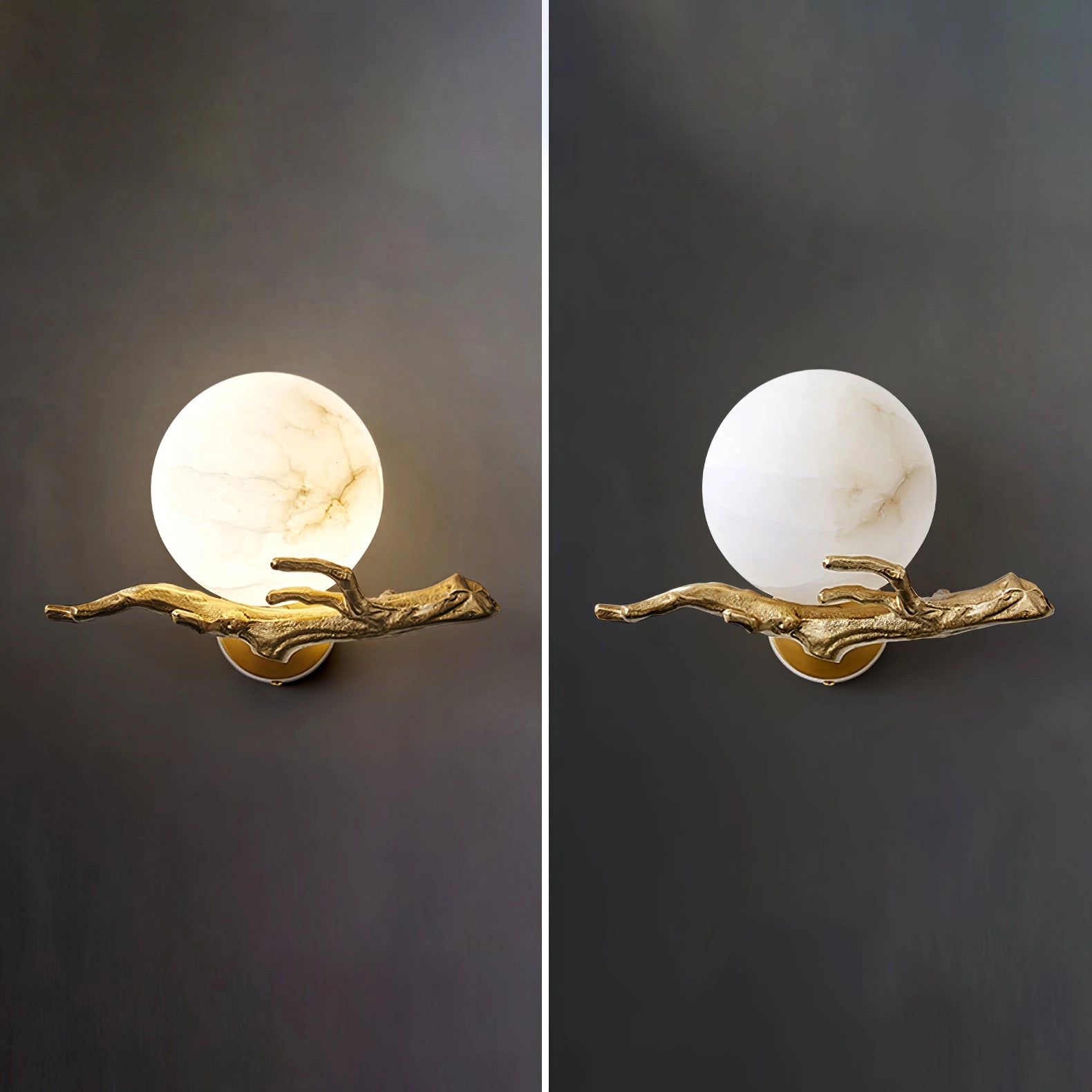 Retro Twigs Alabaster Wall Sconce for Bedroom