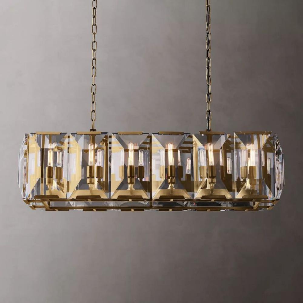 Harlowe Crystal Rectangular Chandelier Lights 42"
