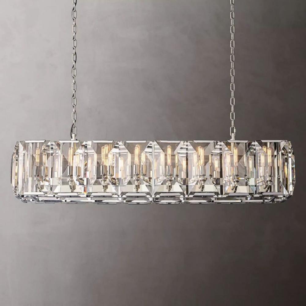 Harlowe Crystal Rectangular Chandelier Lighting 54"