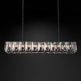 Harlowe Crystal Rectangular Chandelier Lighting 74" For Dining Room