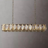 Harlowe Crystal Rectangular Chandelier Lighting 74" For Dining Room