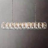 Harlowe Crystal Rectangular Chandelier Lighting 74" For Dining Room