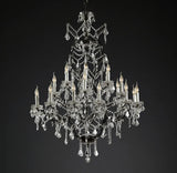 Rococo Iron Crystal Luxury Noble Round Chandelier Lighting 60" for Living Room