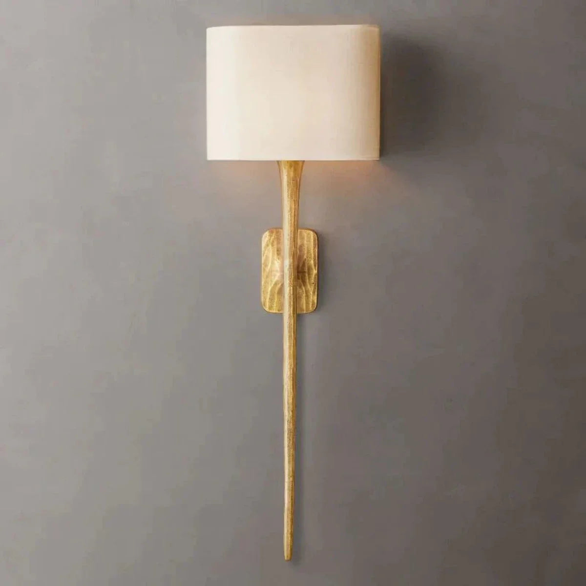 Thaddeus Modern Forged Brass Shaded Wall Sconce For Living Room