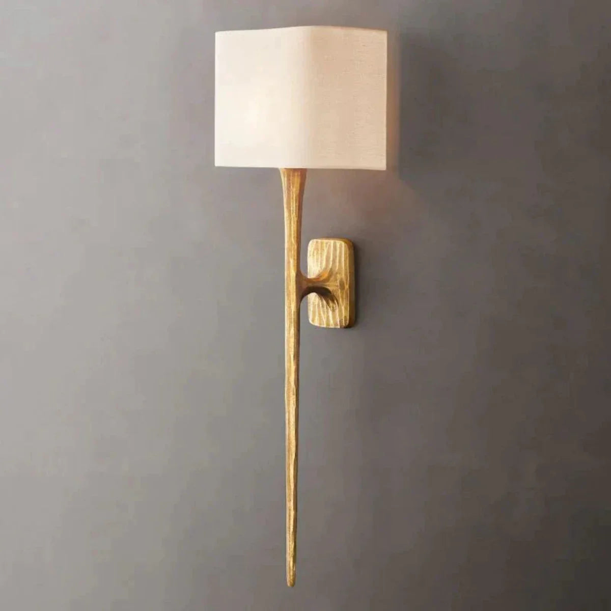 Thaddeus Modern Forged Brass Shaded Wall Sconce For Living Room