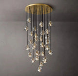 Luxury Boule De Cristal Smoke Glass Ball Round Cluster Chandelier Lighting 30"