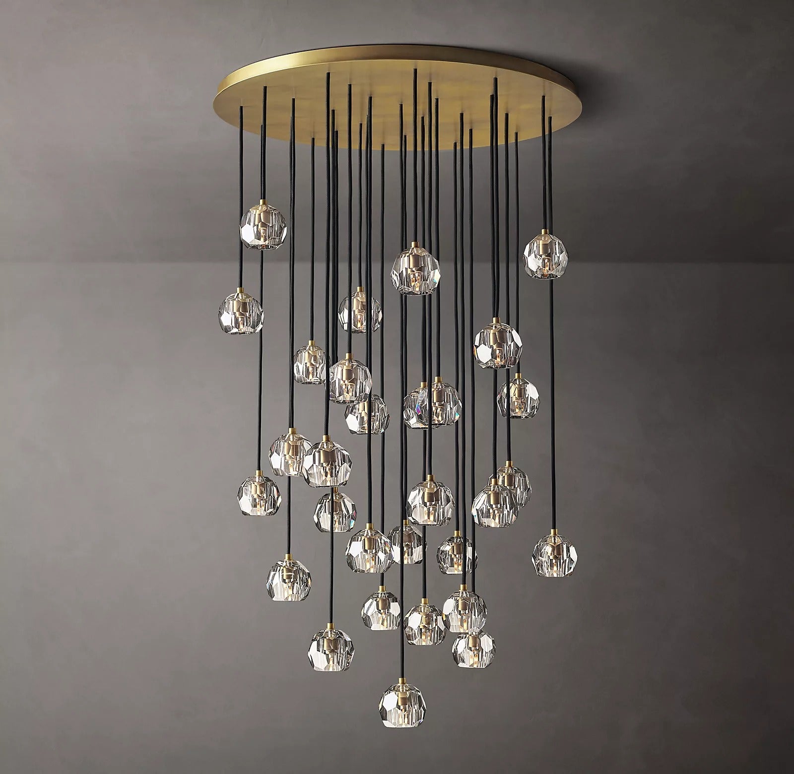Boule De Cristal Clear Glass Ball Round Cluster Chandelier Light 40"