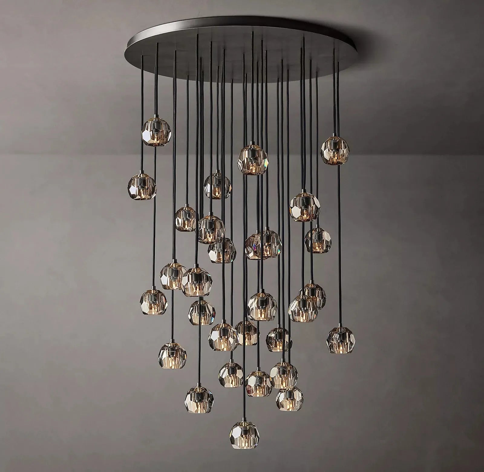 Luxury Boule De Cristal Smoke Crystal Chandelier Lighting 40"