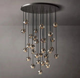 Boule De Cristal Clear Glass Ball Round Cluster Chandelier Light 40"