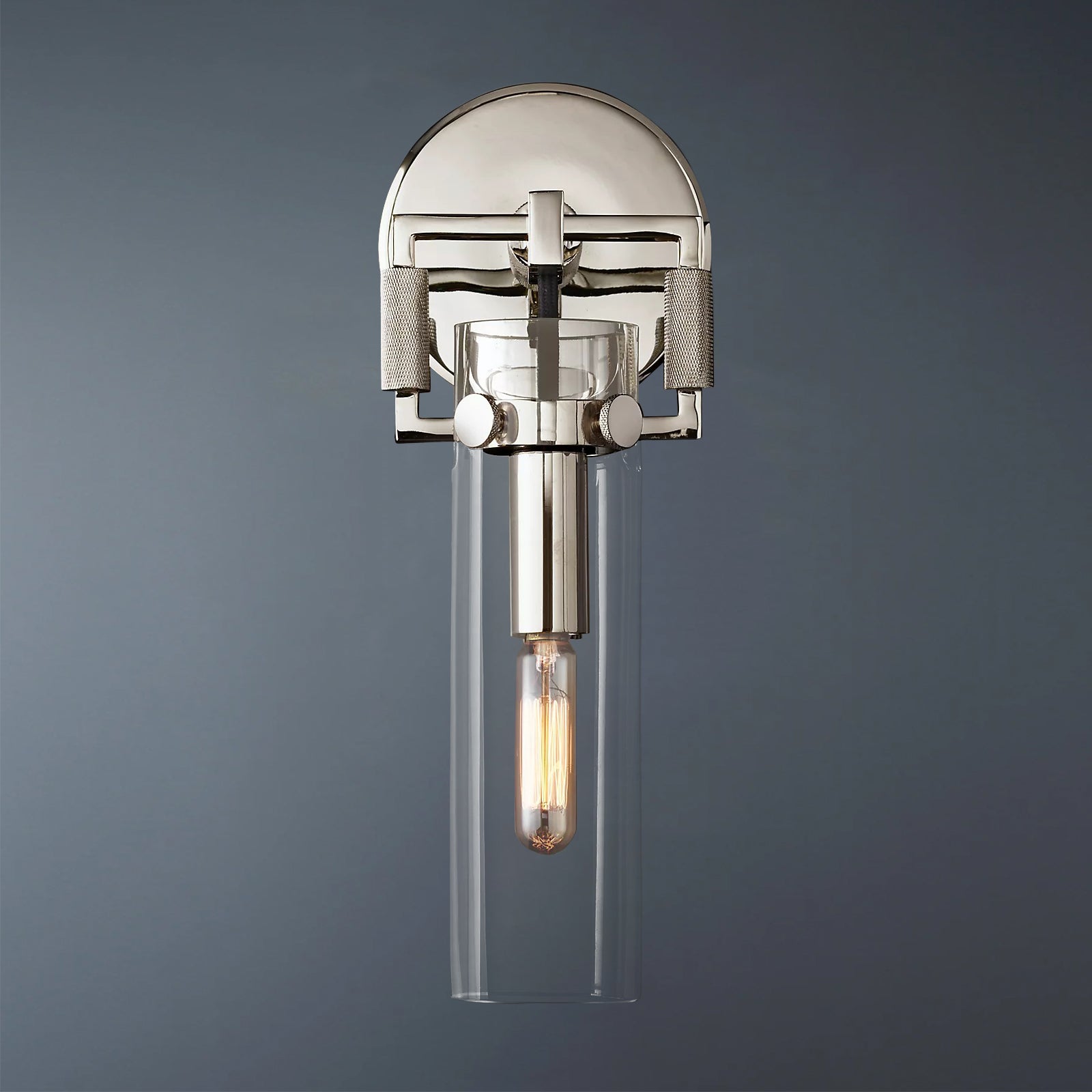 Machinist Glass Cylinder Wall Sconce 9" Elegant Lighting for Dining Room
