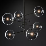 Sierra Glass Globe Modern Statement Six-Arm Chandelier Lights 55"