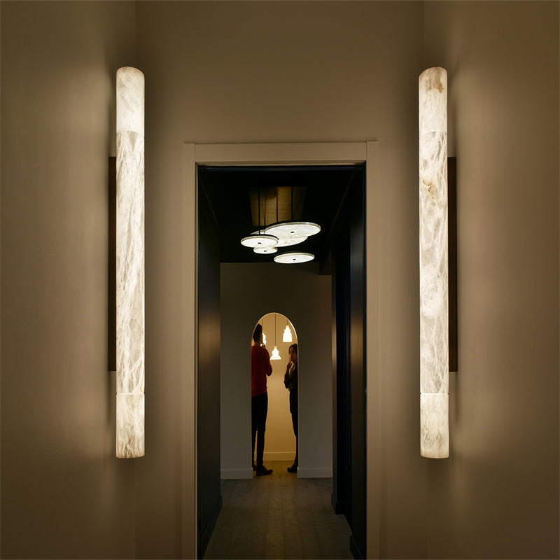 Charnele Marble Outdoor Long Wall Sconce Light