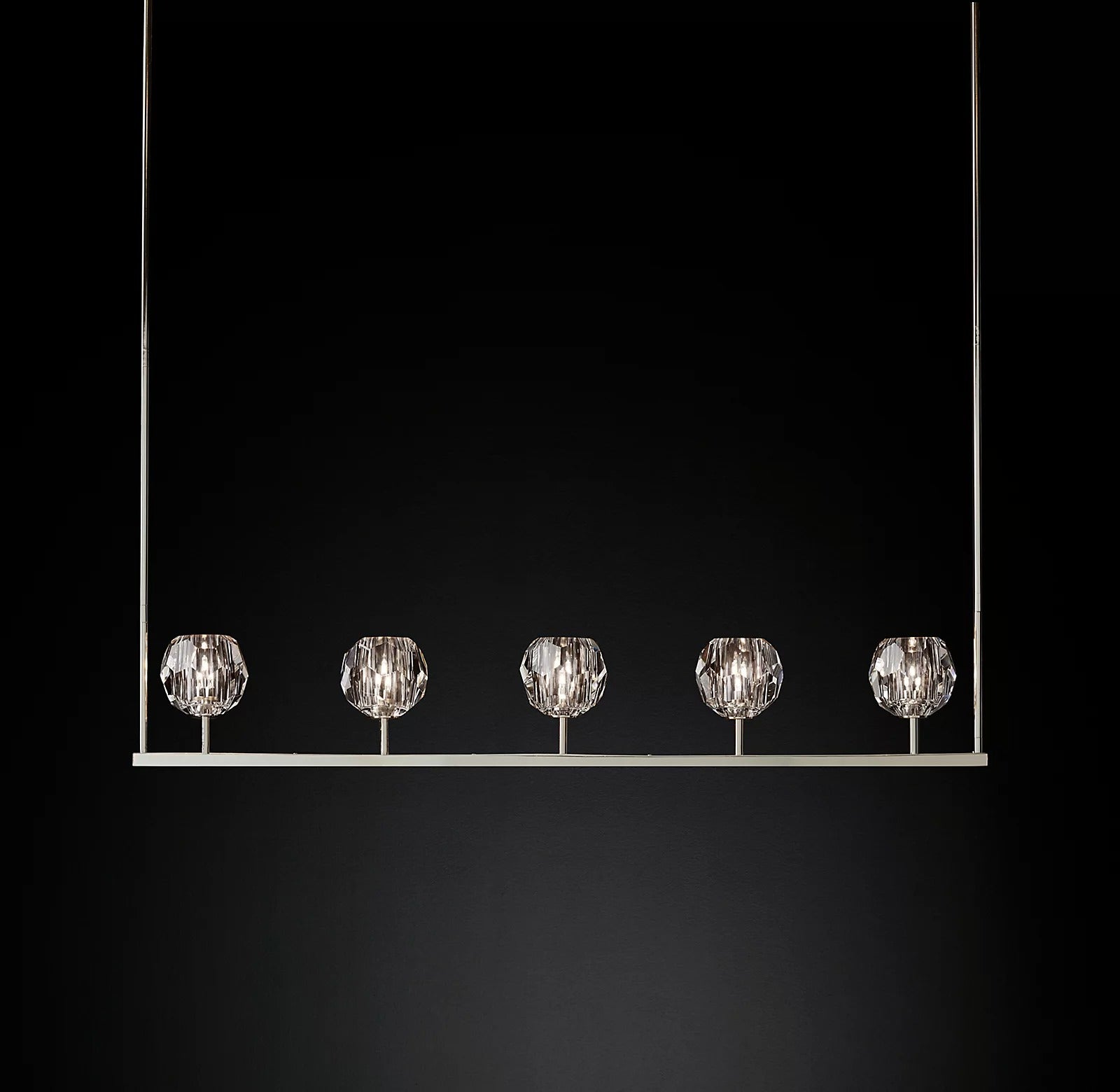 Boule De Cristal Clear Glass Minimalist Linear Elegant Chandelier 48"