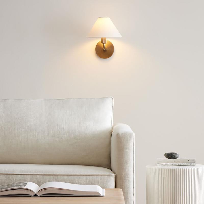 Montfaucon Tapered Linen Shade Wall Sconce Light