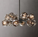 Boule De Cristal Smoke Glass Ball Modern Round Chandelier Lighting 24"