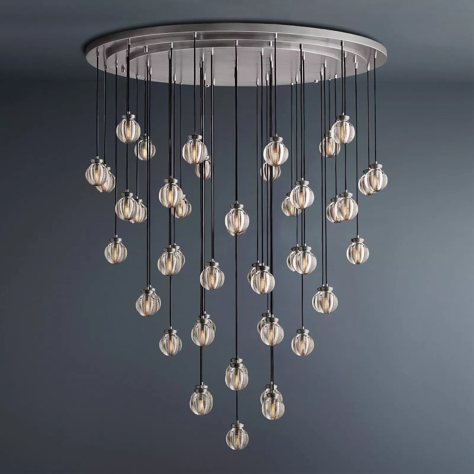 Pearl Round Chandelier 60" Luxury Vintage Decorative Light Fixture