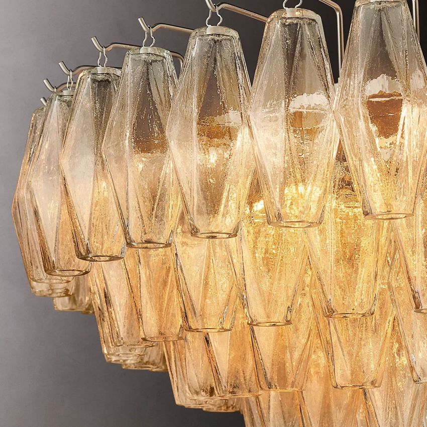 Chiaray Clear Glass Tiered Round Chandelier Lighting For Dinning Room
