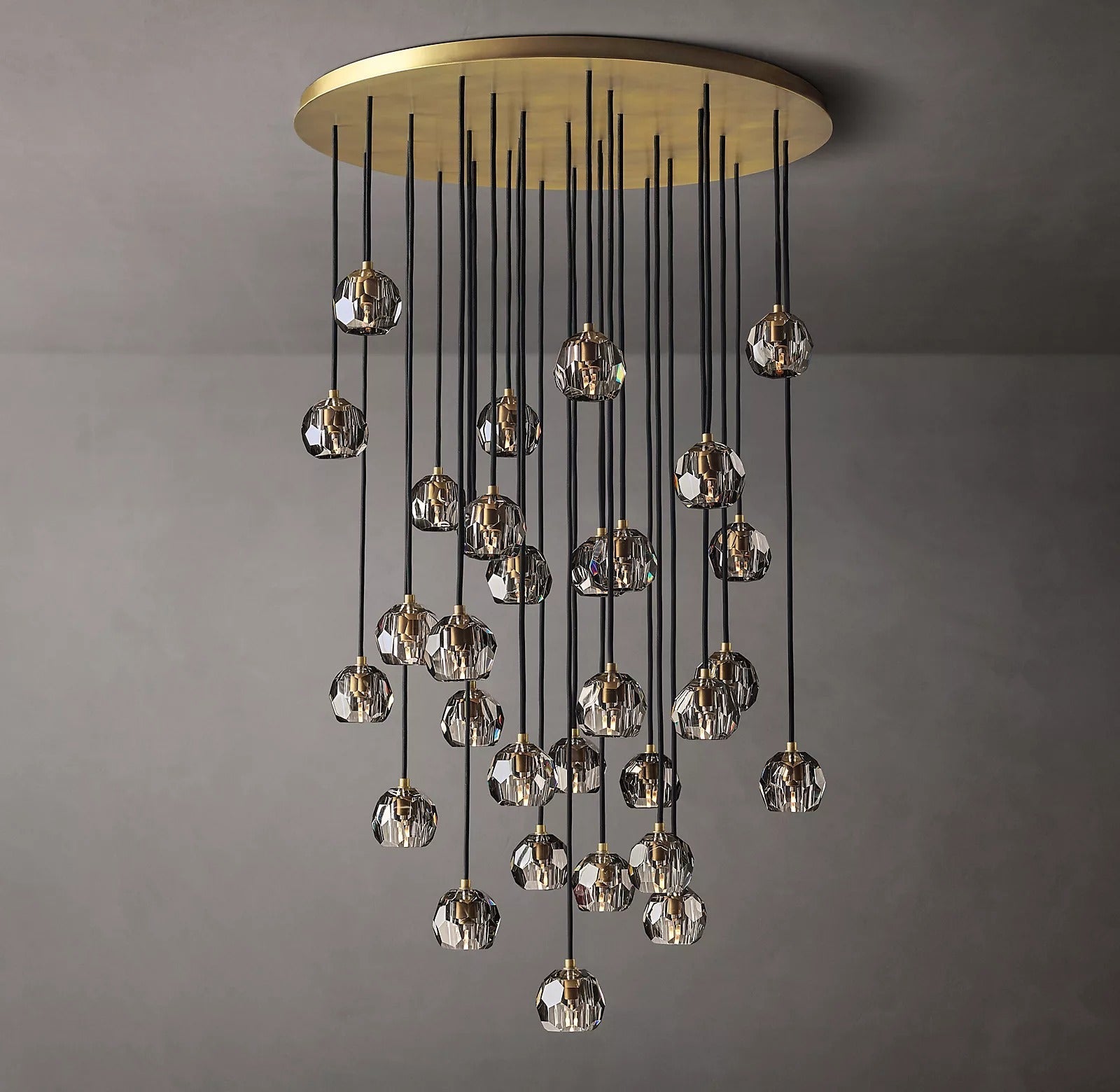 Luxury Boule De Cristal Smoke Crystal Chandelier Lighting 40"