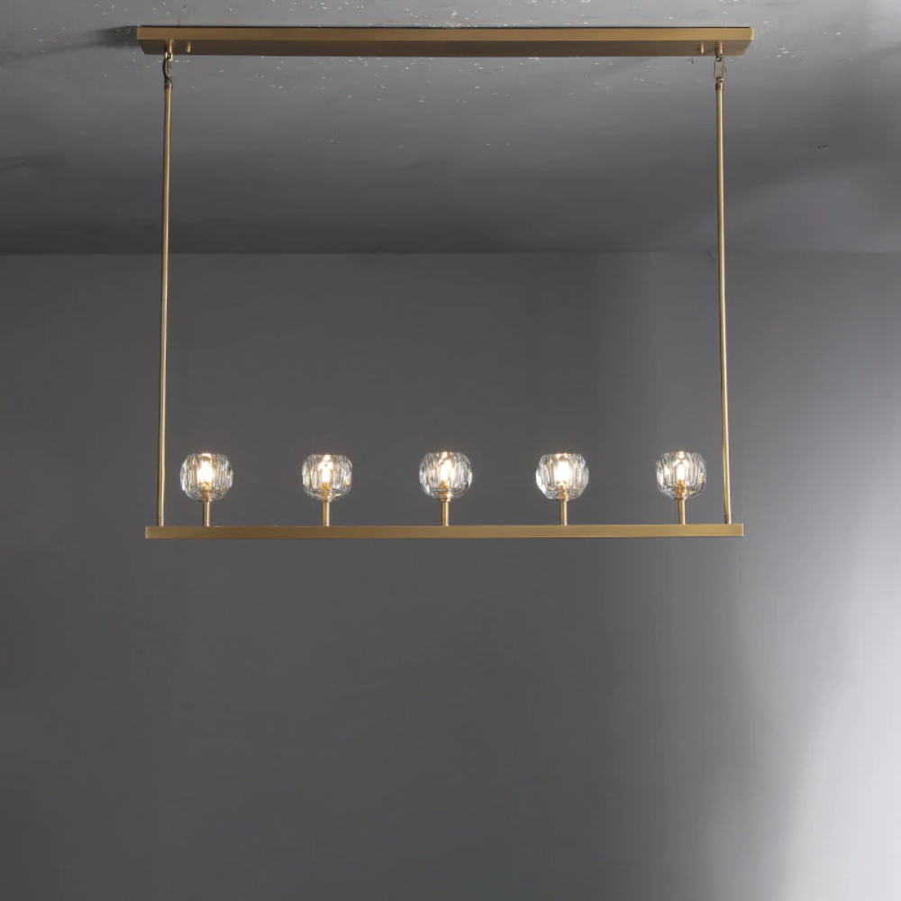Boule De Cristal Clear Glass Minimalist Linear Elegant Chandelier 48"