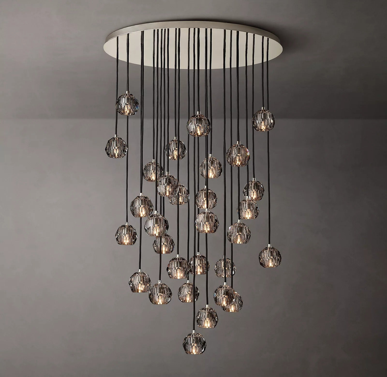 Luxury Boule De Cristal Smoke Crystal Chandelier Lighting 40"