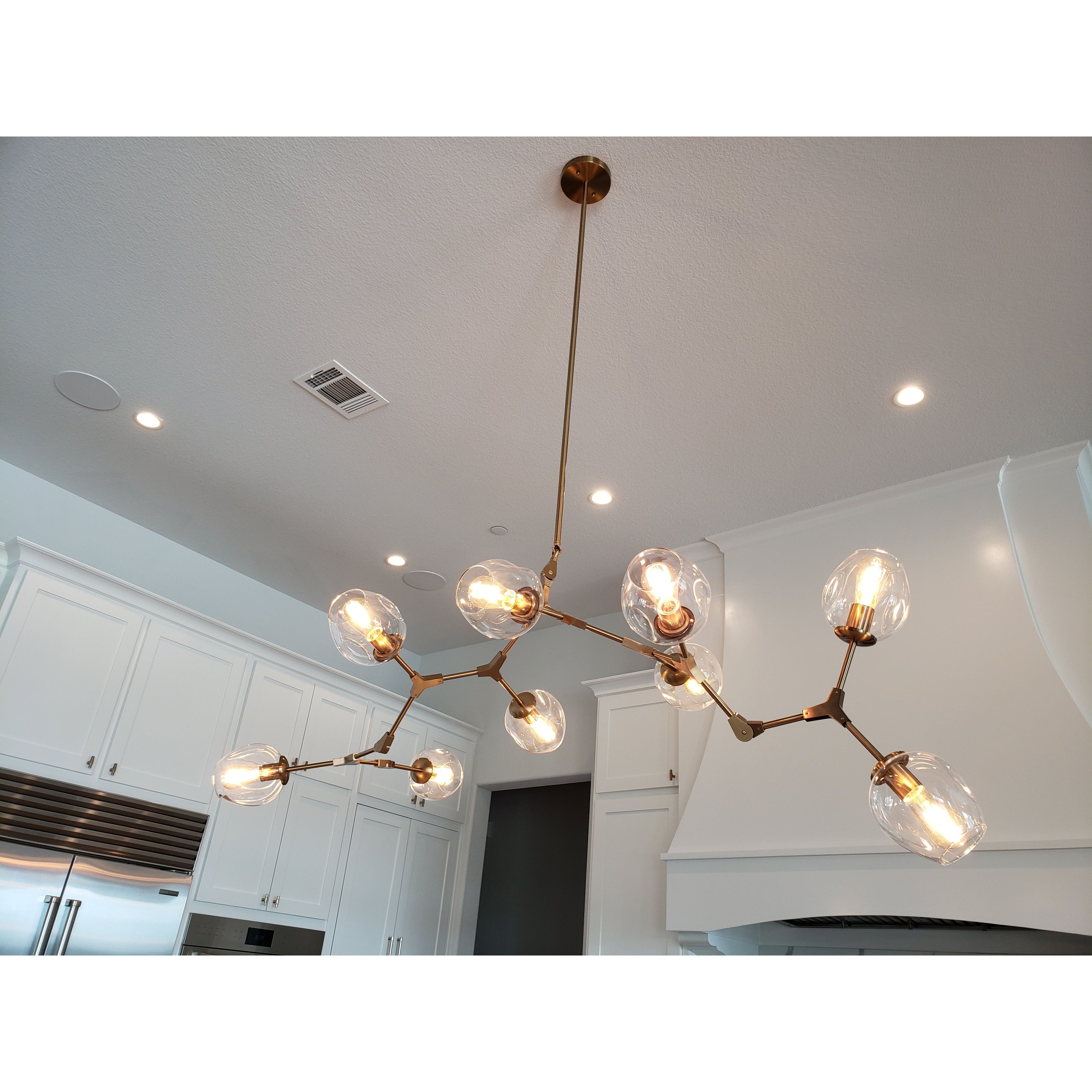 Metal Releaf Horizontal Globe Branching Bubble Chandelier Lighting