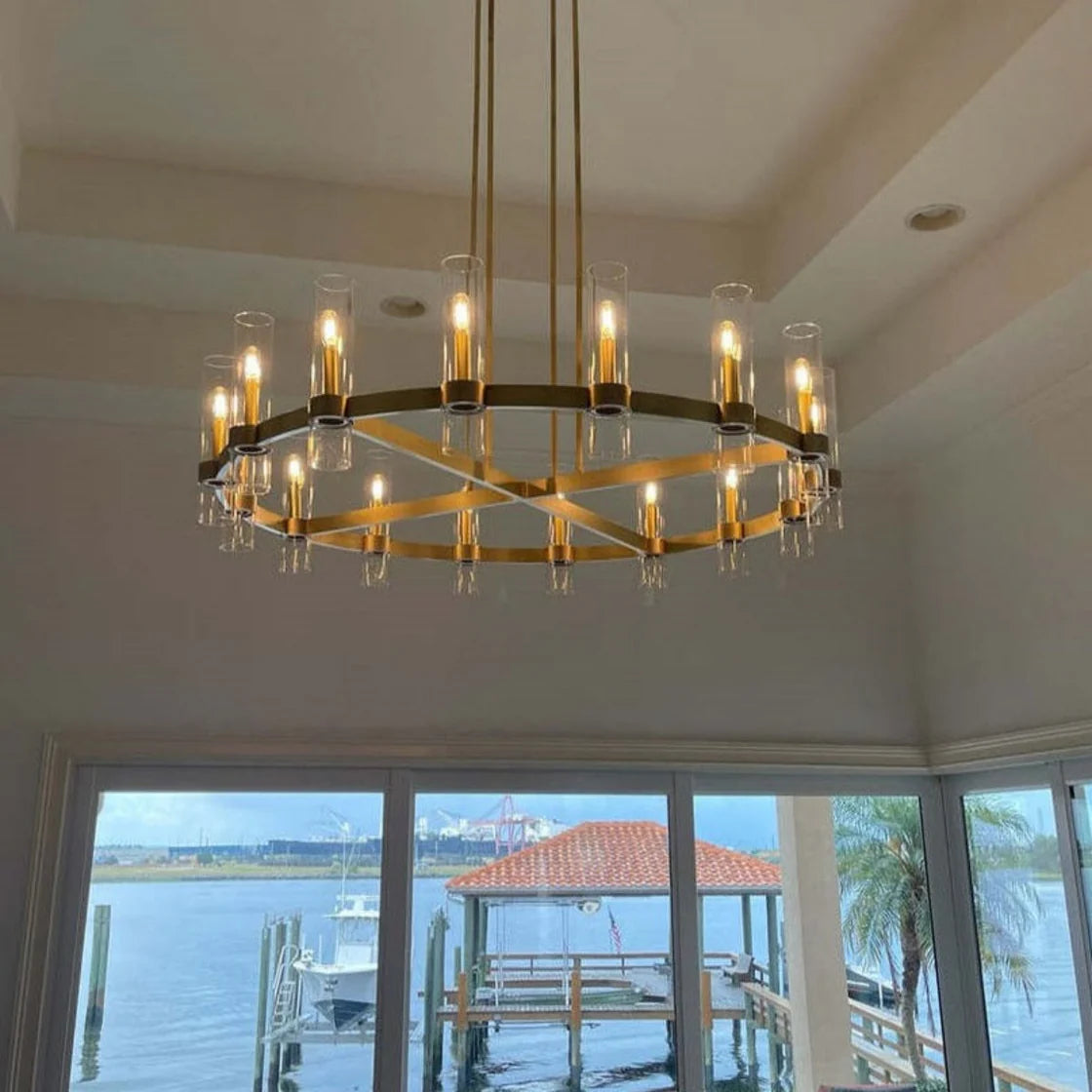 Ravelle Round Chandeliers 36" Contemporary Chandelier Light