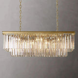 1920s Odeon 2 Tiers Crystal Linear Chandelier Lightings