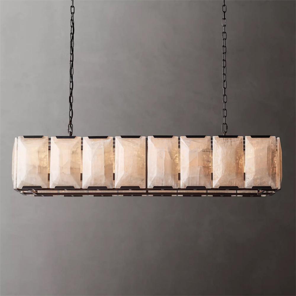 Harlowe Calcite Rectangular Chandelier 55" For Living Room