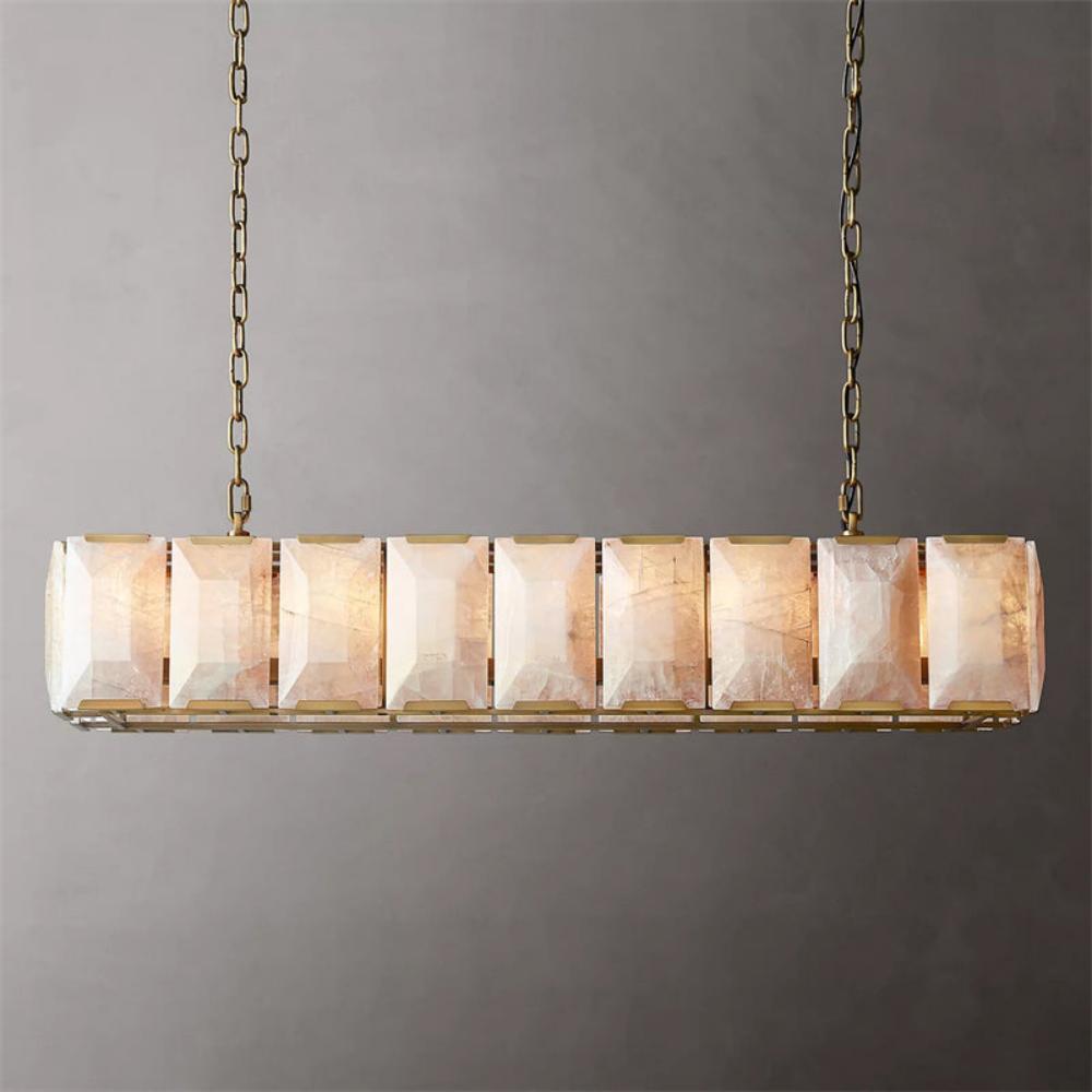 Harlowe Calcite Rectangular Chandelier Lighting 62" for Living room