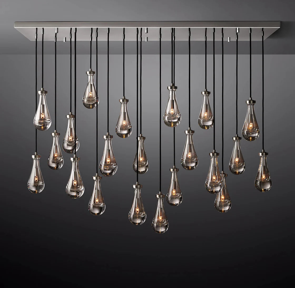 Rain Linear Modern Dining Room Chandelier Light 72" Elegant