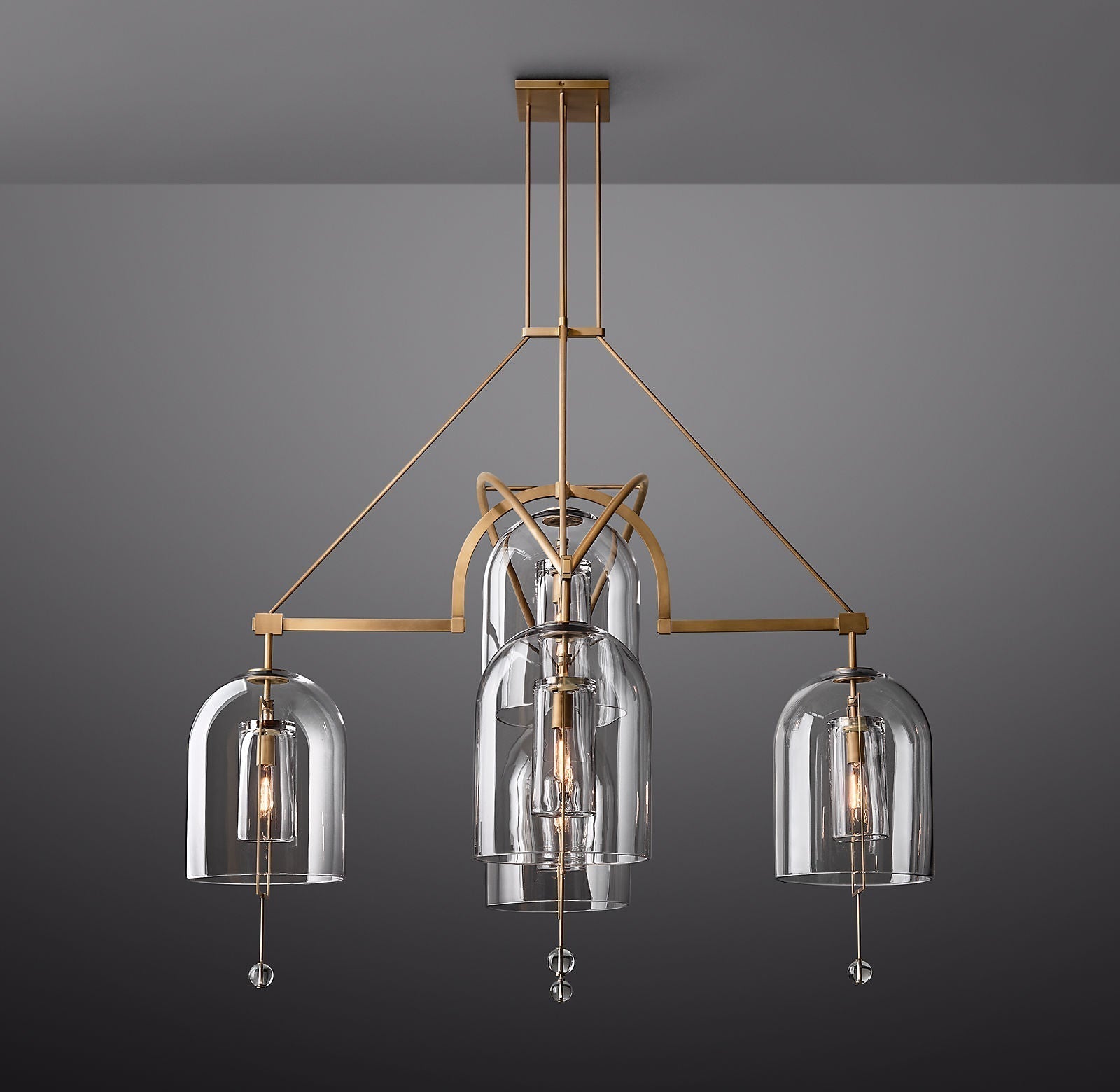 Fulcrum Round Chandelier Light 61" - 5 Lights
