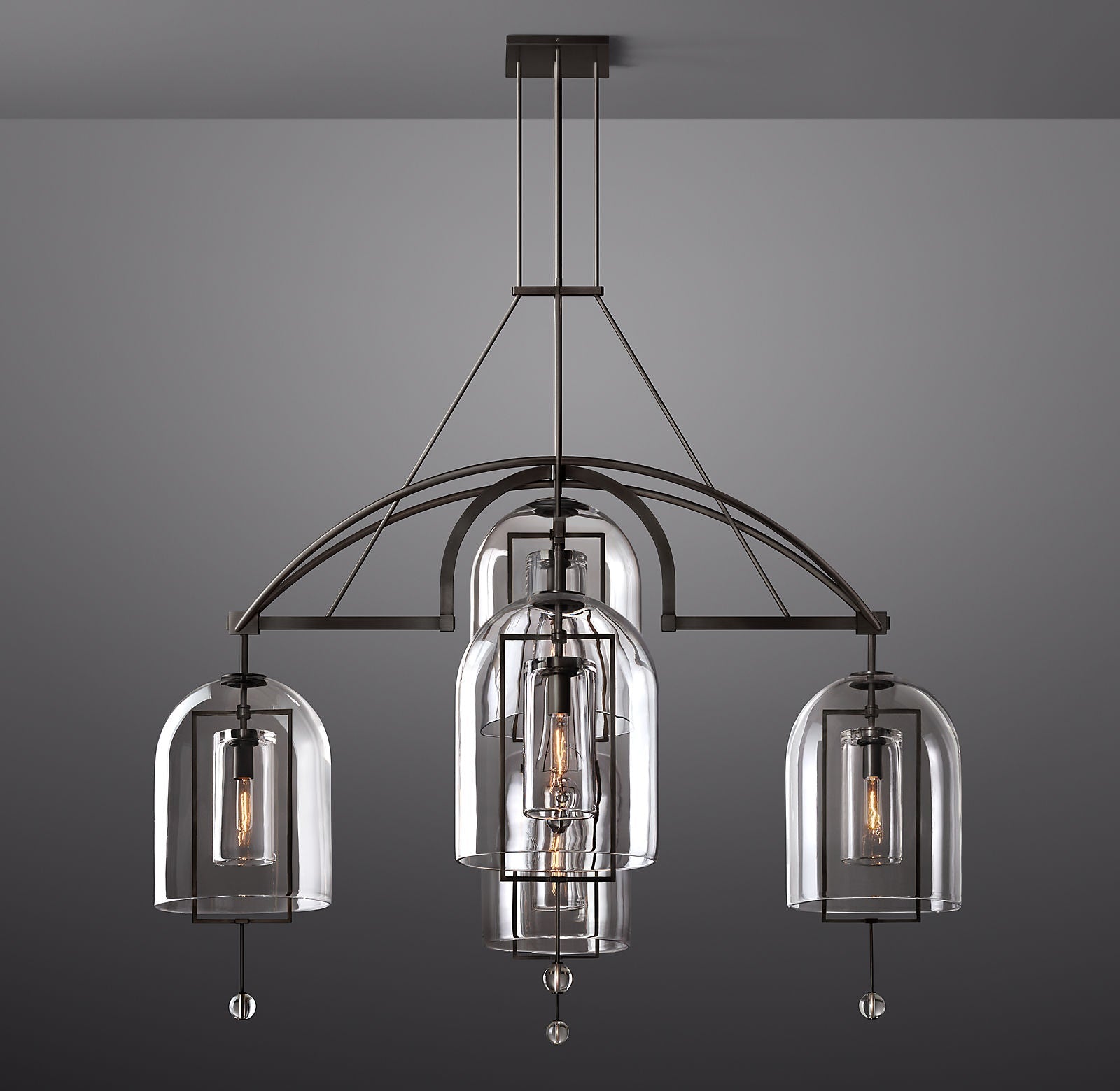 Fulcrum Round Chandelier Light 61" - 5 Lights