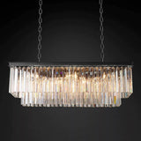 1920s Odeon 2 Tiers Crystal Linear Chandelier Lightings