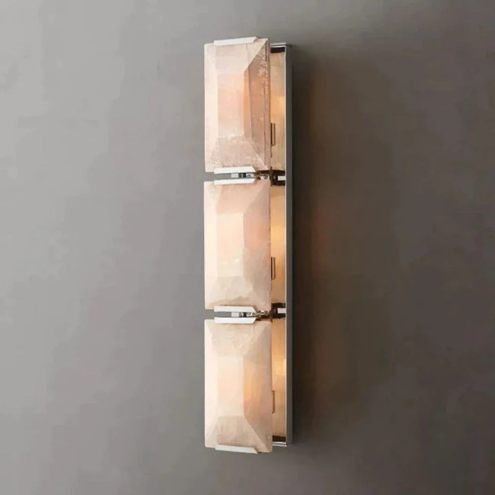 Harlowe Translucent Modern Calcite Triple Wall Sconce For Bedroom